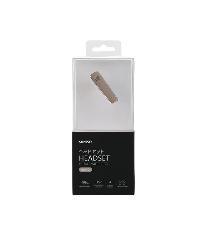 MINISO Gold Metal Bluetooth Headset R6100