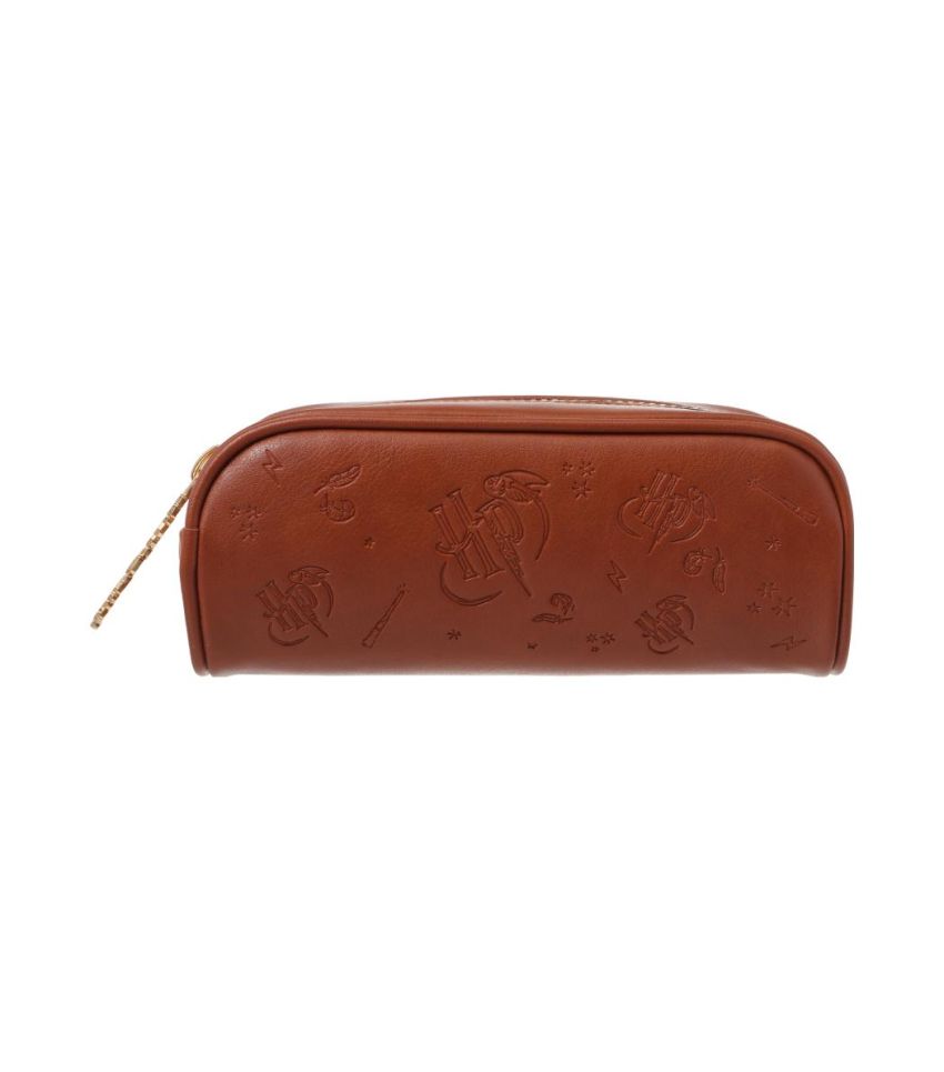 Harry Potter Brown Hogwarts Embossed Gold Stamp Stationery Case