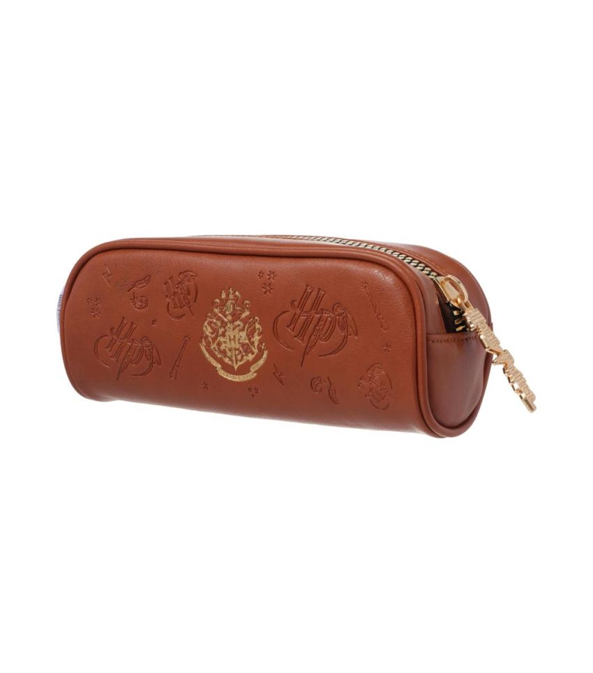 Harry Potter Brown Hogwarts Embossed Gold Stamp Stationery Case