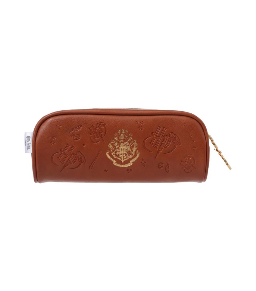 Harry Potter Brown Hogwarts Embossed Gold Stamp Stationery Case