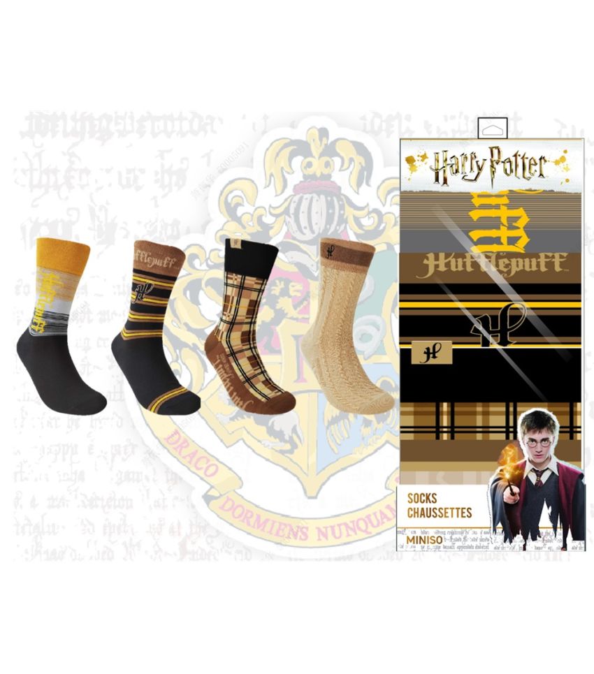 Harry Potter Hufflepuff 4 Pairs Crew Socks in Box