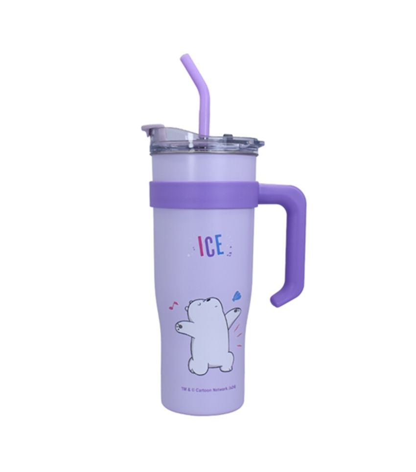 We Bare Bears Ice Bear Seaside Music Festival Single Wall Steel Tumbler with Handle 1.6l