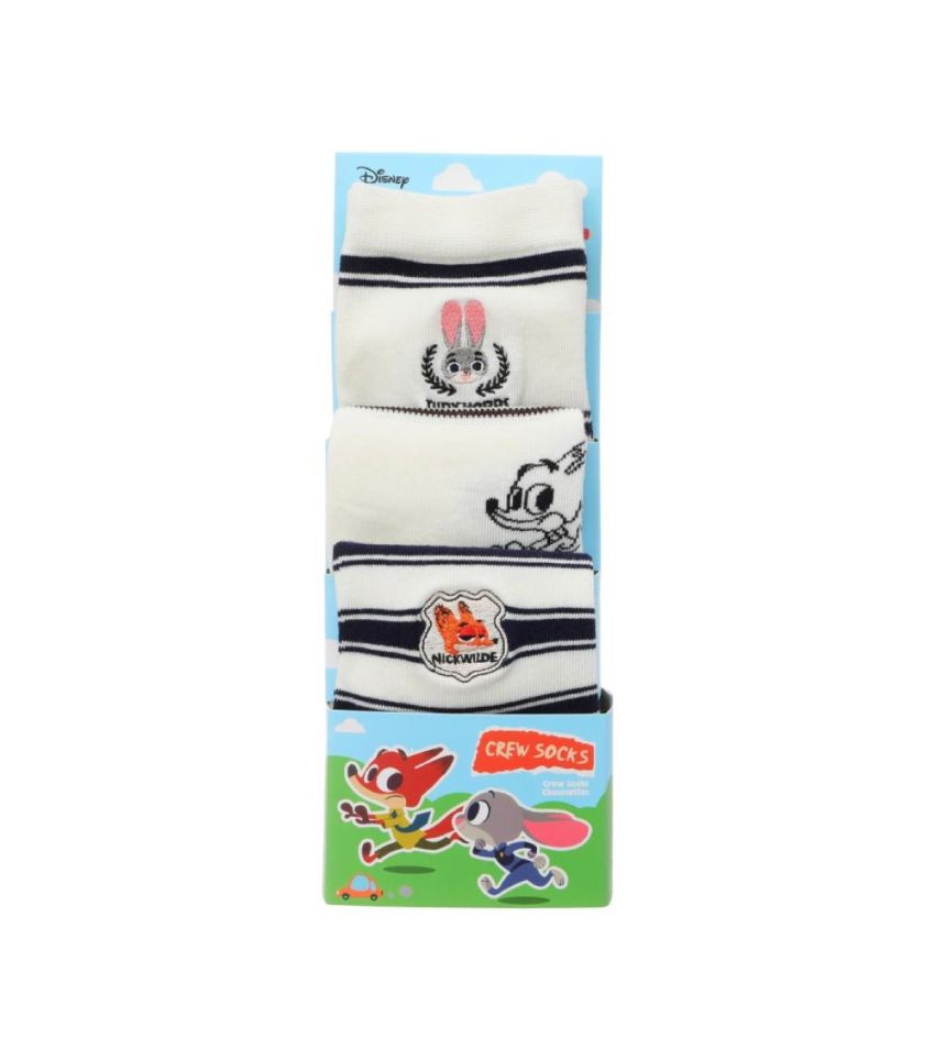 Disney Zootropolis 2 Women's 3 Pairs Crew Socks Gift Box