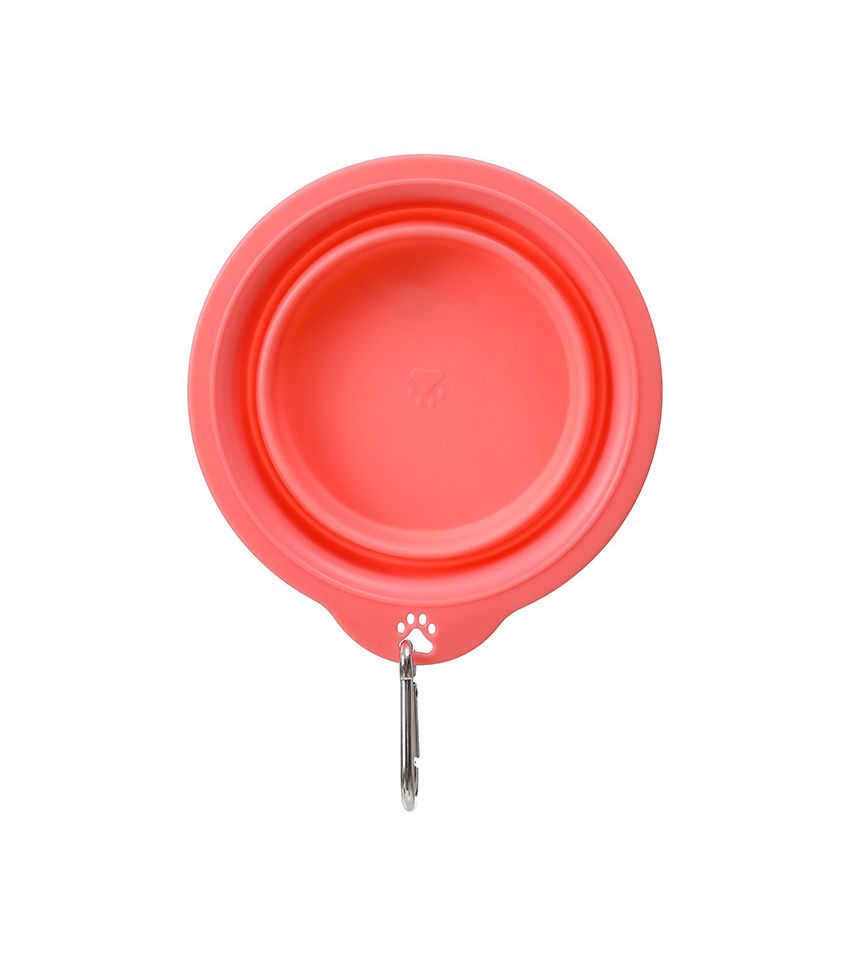 Small Foldable Pet Bowl Red