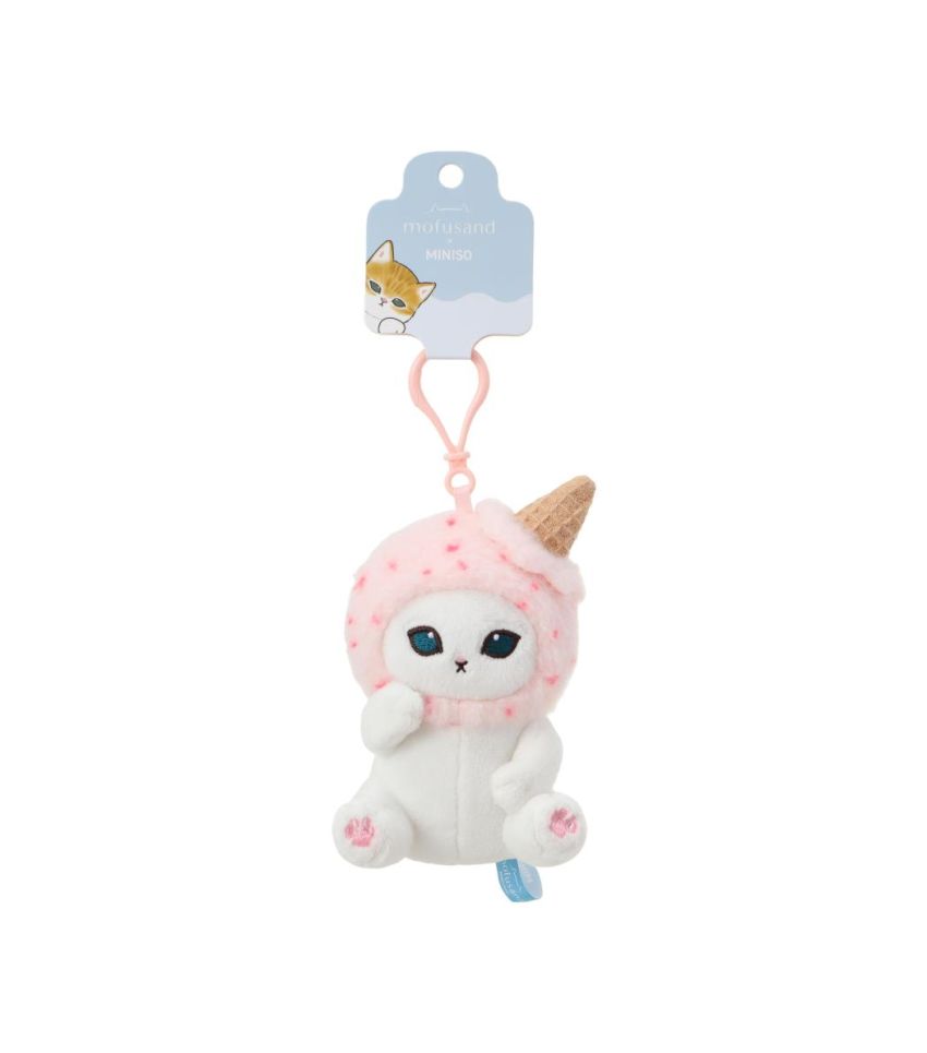 Mofusand Ice Cream Collection Pink Hat Plush Pendant