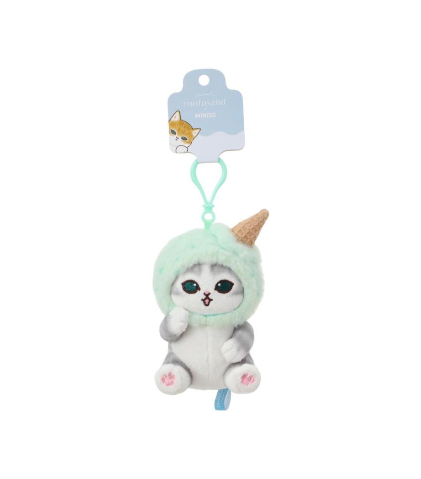 Mofusand Ice Cream Collection Green Hat Plush Pendant