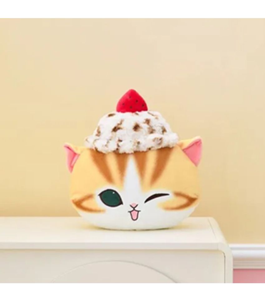 Mofusand Ice Cream Collection Yellow Cat Head Pillow