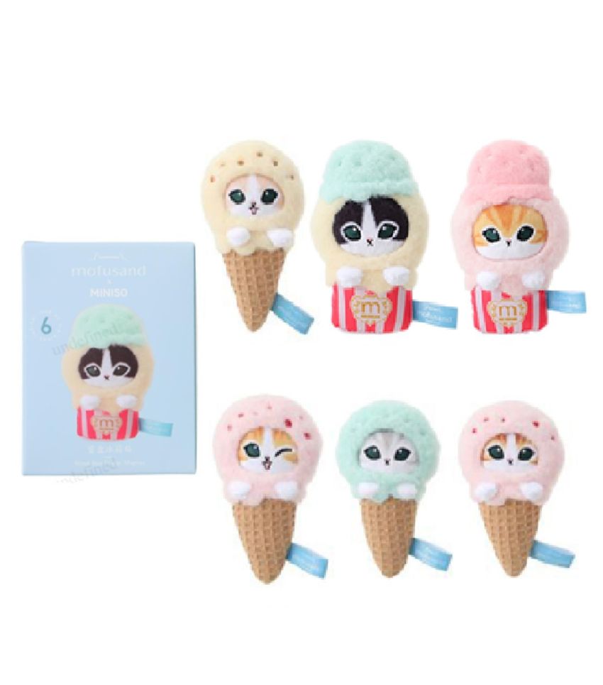 Mofusand Ice Cream Collection Plush Fridge Magnet Surprise Blind Box