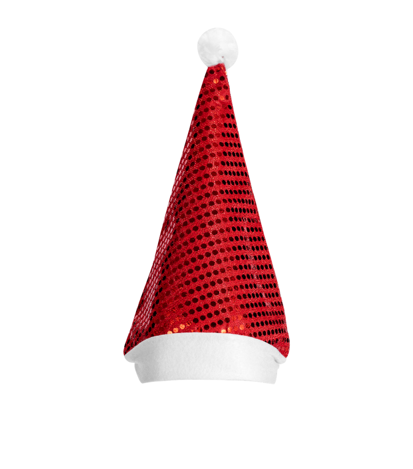 MINISO Red Sequin Santa Christmas Hat