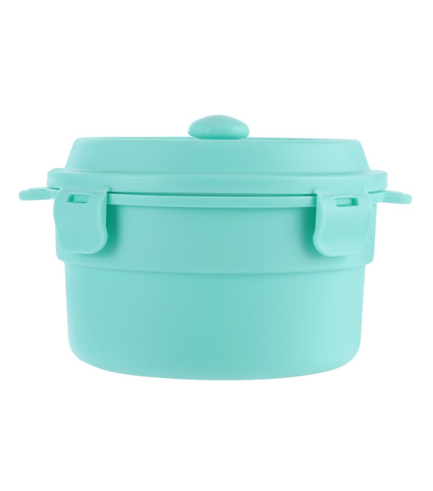 Double Layer Round Bento Box Green
