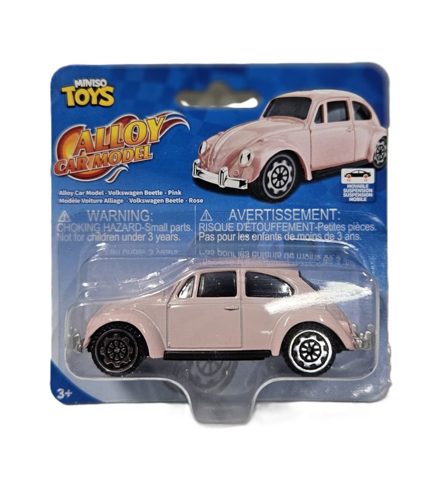 Alloy Car Model 3 Inch Pink Volkswagen Beetle