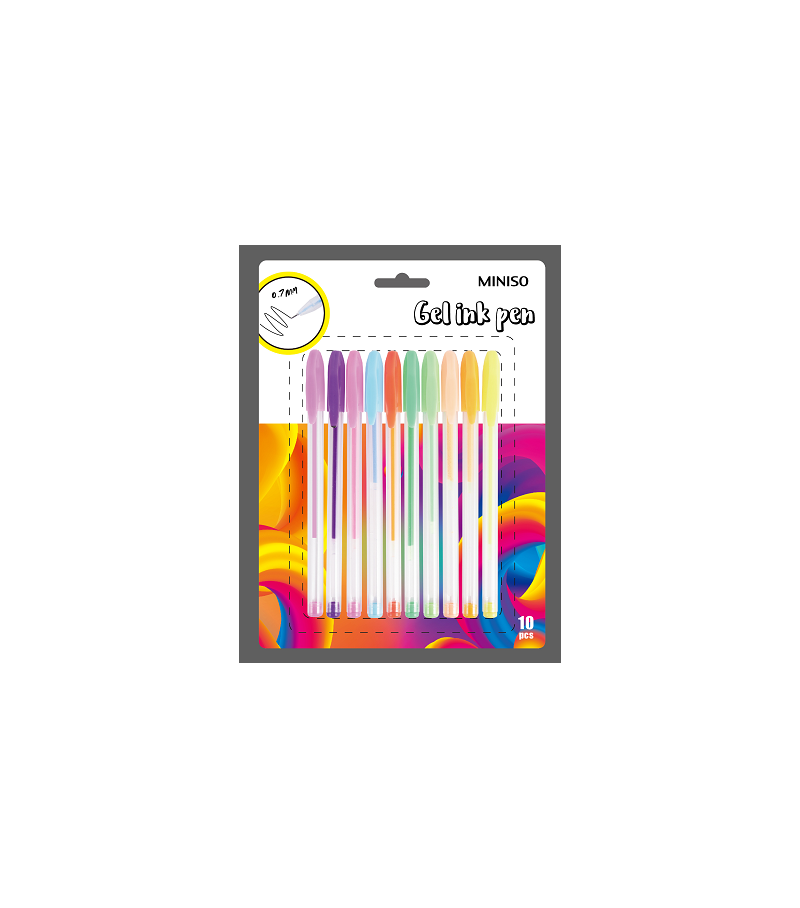 Gel Pen with Cap (10 Pack, Colored)