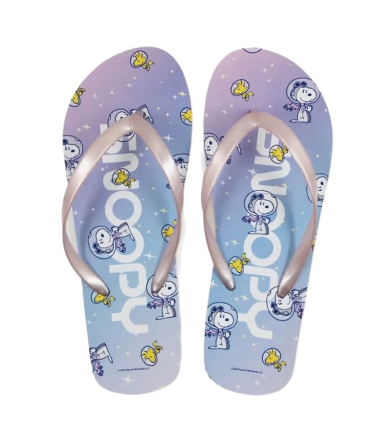 Snoopy The Little Space Explorer Pink Women's Flip Flops Size 35-36
