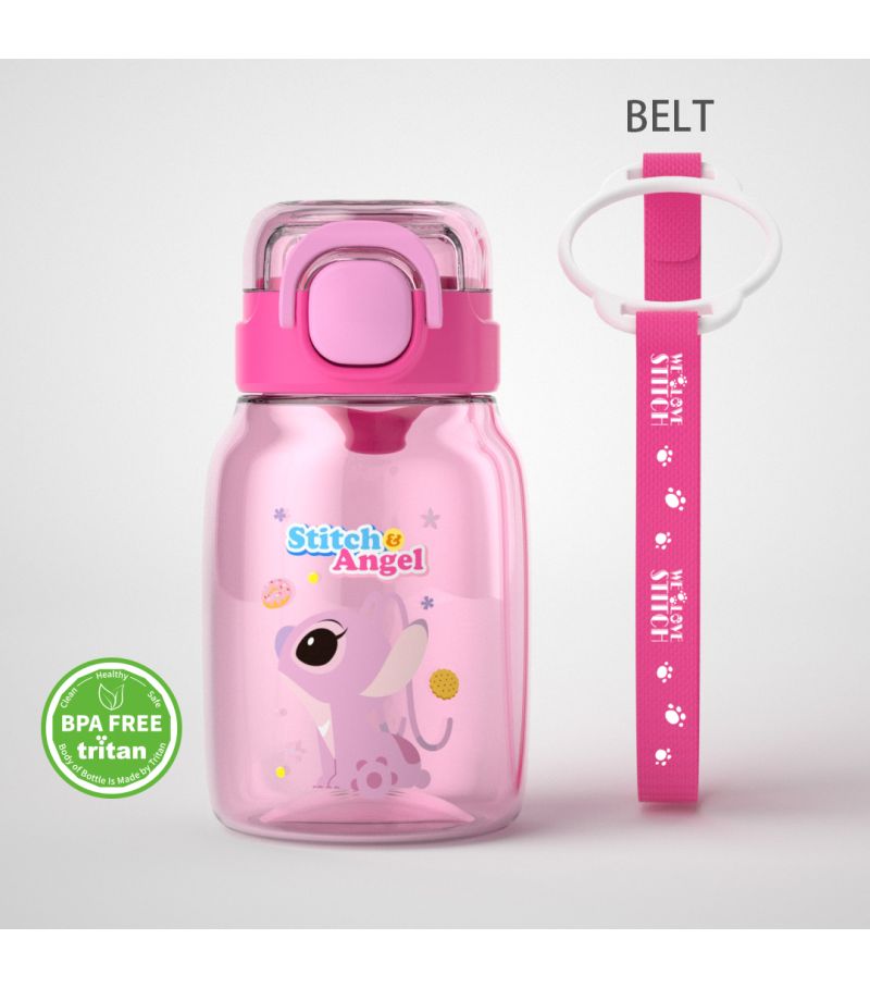 Disney Lilo & Stitch Collection Kids' Tritan Bottle with Shoulder Strap (600ml)(Angel)