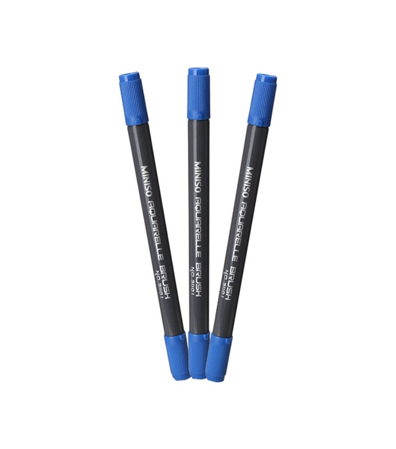 MINISO Water Soluble Double Headed Blue Coloured Pen