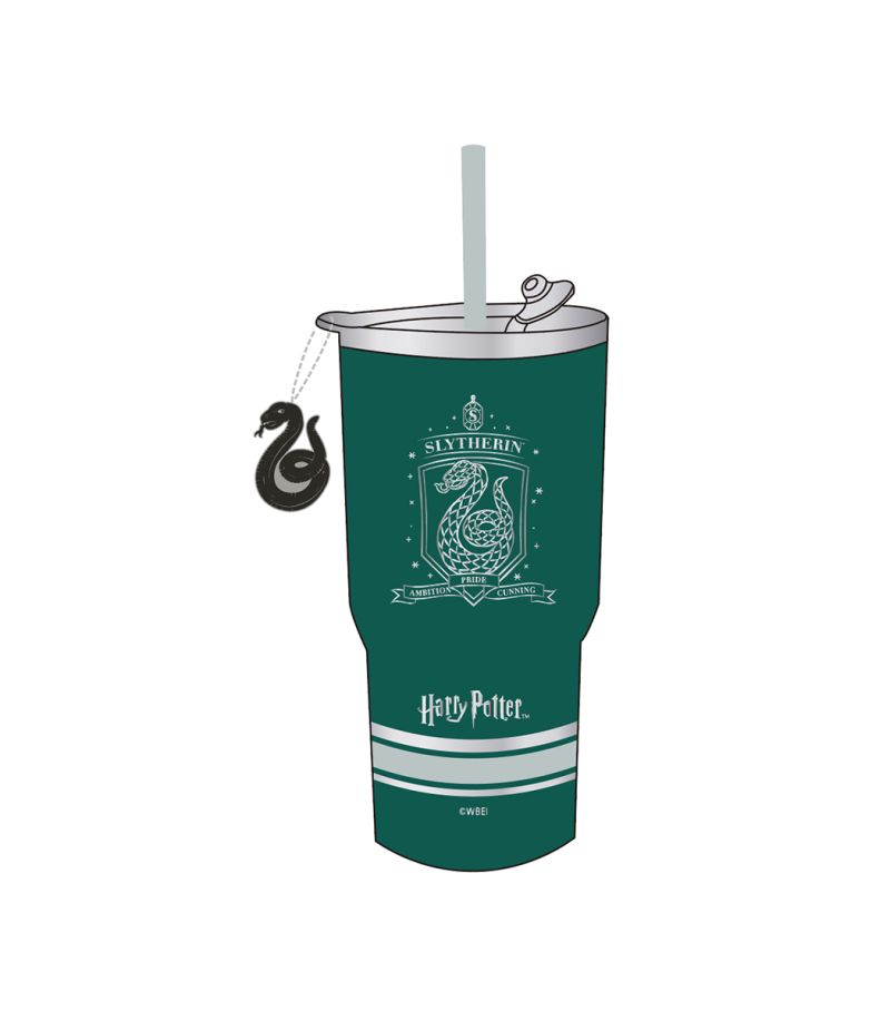 Harry Potter Slytherin Steel Tumbler with Charm & Straw 580ml