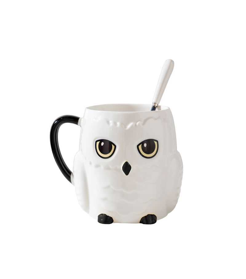 Harry Potter Hedwig Owl Shape Ceramic Cup & Spoon 430ml