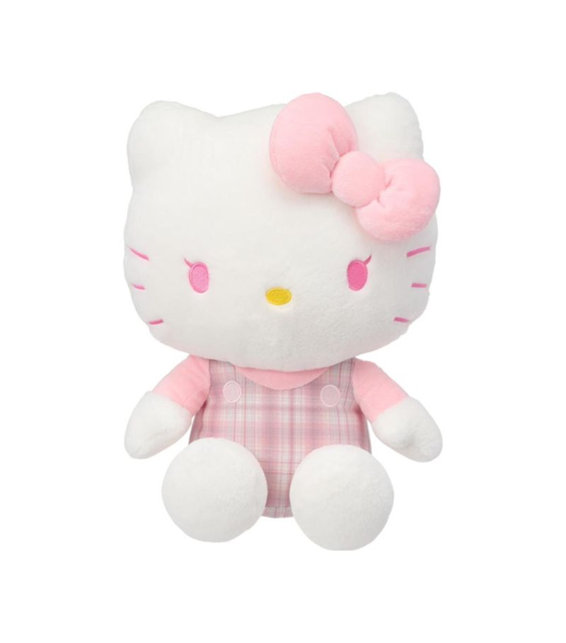 Sanrio Hello Kitty & Friends Hello Kitty Pink Tartan 10 Inch Sitting Plush Soft Toy