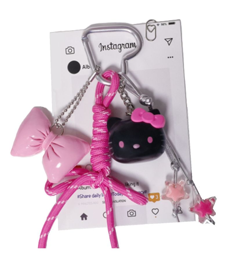 Sanrio Hello Kitty & Friends Hello Kitty Black & Pink Cute Face Pendant