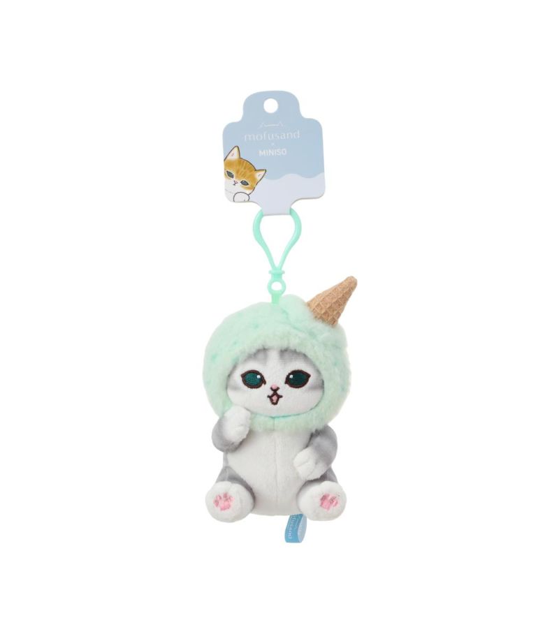 Mofusand Ice Cream Collection Green Hat Plush Pendant