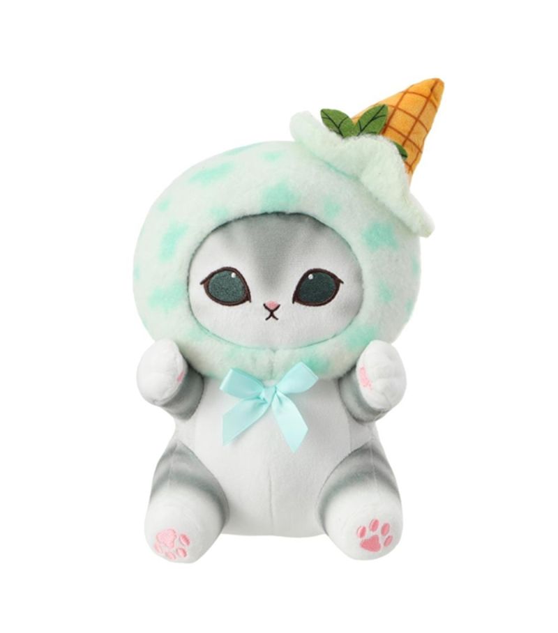 Mofusand Ice Cream Collection Green Hat Small Plush Soft Toy